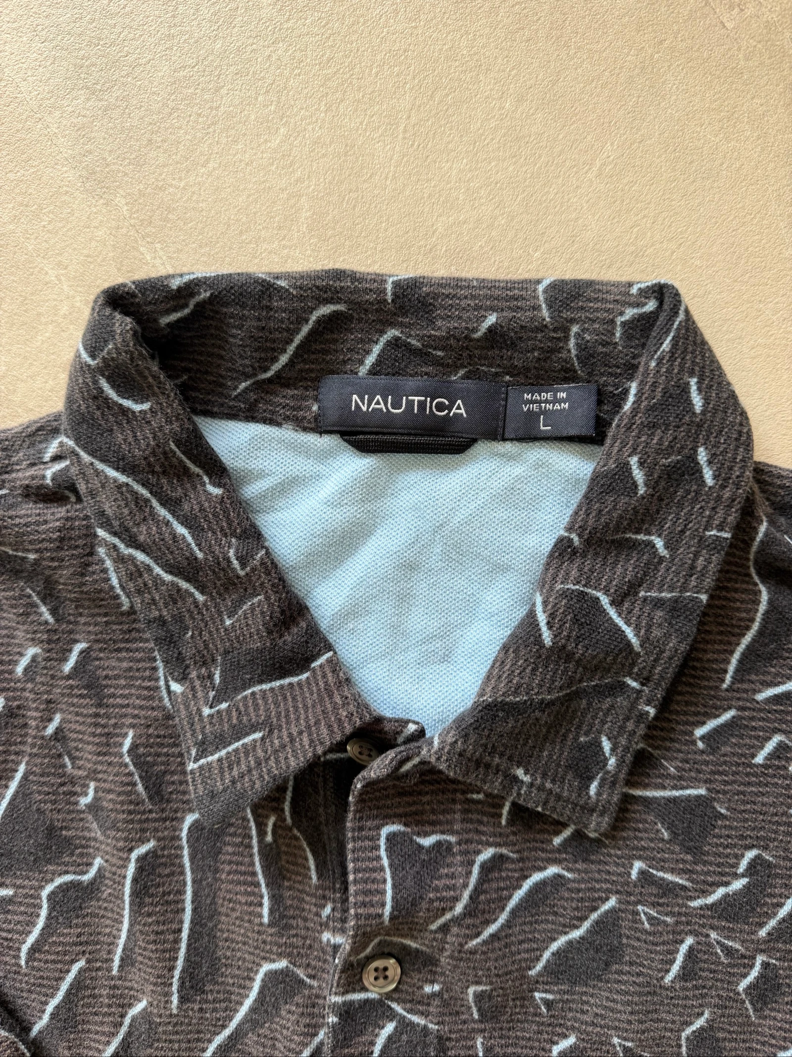 Polo Nautica estampado follaje gris/negro - Talla L – photo 3